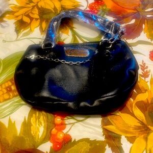 Lori Greiner Mini purse Silver and black -6.5 W By 3.5” L New